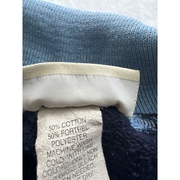 Vintage Double Collar Navy Blue Snowman Christmas Holiday Crewneck Sweatshirt XL - Picture 6 of 8